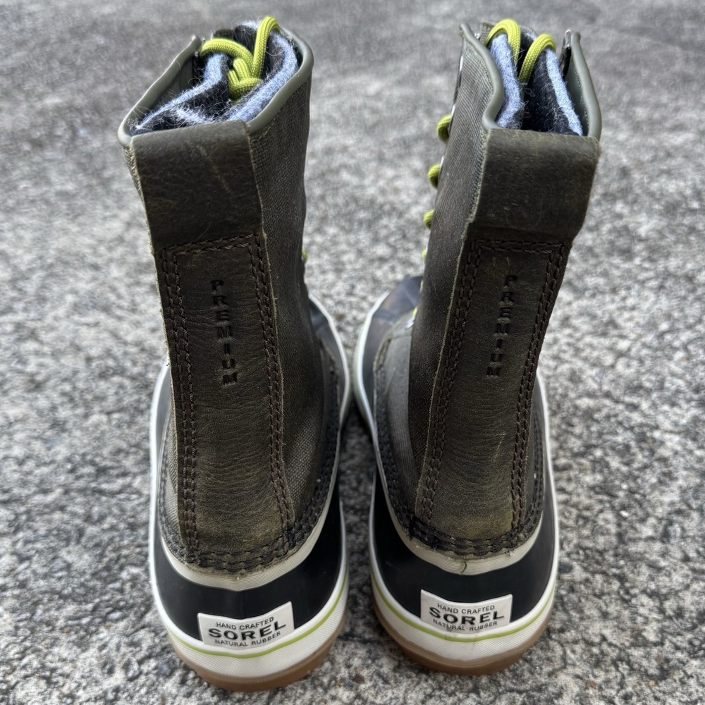 Sorel Snow Boot Women's 10‎ 1964 Premium Waterproof Waxed Canvas Peat Moss Green - Picture 5 of 13